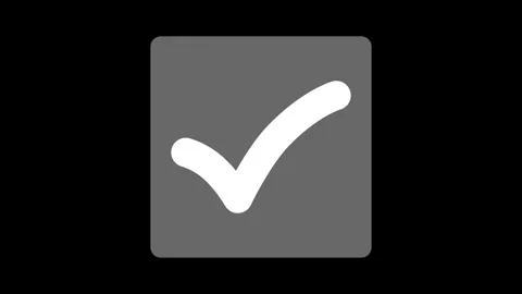 Minimal check mark symbol on a square ba... | Stock Video | Pond5