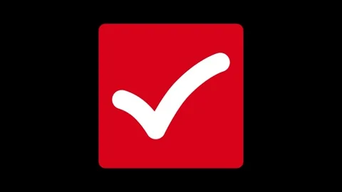 Minimal check mark symbol on a square ba... | Stock Video | Pond5