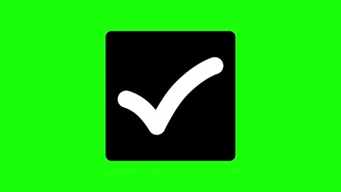 Minimal check mark symbol on a square ba... | Stock Video | Pond5