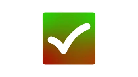 Minimal check mark symbol on a square ba... | Stock Video | Pond5