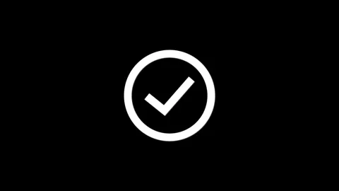 Minimal checkmark icon for verified status and approval concept Stock Footage 331301495