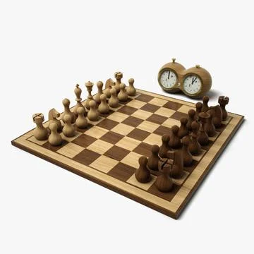 Minimal Chess Set HD 3D Model