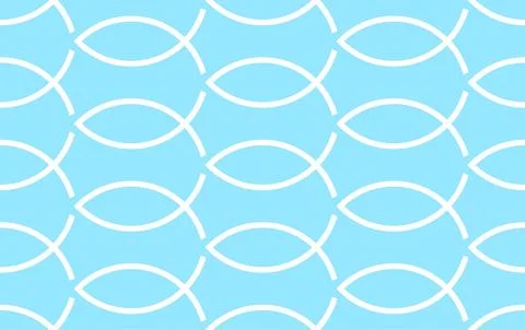 Minimal Christian Fish Seamless Pattern Vector Background Illustrazione stock