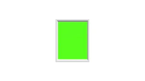Minimal chroma panel mockup visual bright green insert, white negative space, an Video stock 340555924
