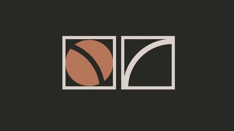 Minimal Circle and Arc Design in Framed Geometry Stock Illustration