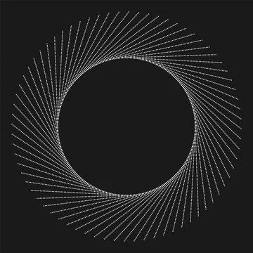 Minimal circle with dotted lines abstract tech background Stock Illustration
