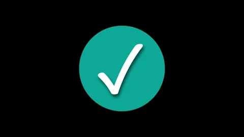 Minimal Circle Fill Check Mark Symbol An... | Stock Video | Pond5