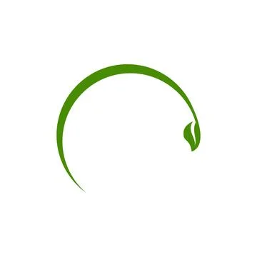 Minimal Circle Leaf Icon for Green Nature and Sustainable Design Concept Stock Illustration