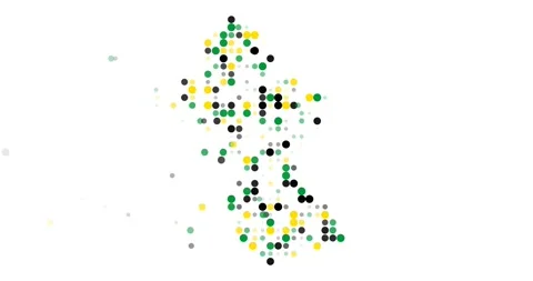 Minimal Circles Animation Generating Guyana Outline Stock Footage 317047979
