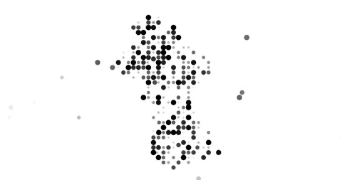 Minimal Circles Animation Generating Guyana Outline Stock Footage 321299543