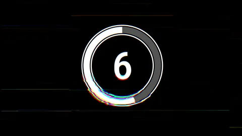 Minimal Circular 10 second Countdown Timer Animation with RGB Glitch Effect Stock Footage 325019935