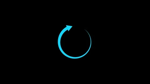 Minimal circular arrow refresh animation on a clean black background.Smooth.. 库存影片 341516263