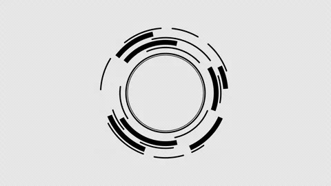 Minimal Circular HUD Scanner Ring Overlay on Transparent Background Stock Footage 330664551