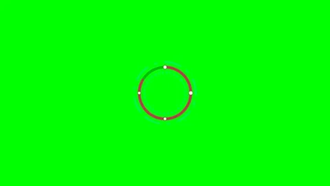 Minimal circular loading animation icon on a solid chroma key green backgroun Stock Footage 340900536