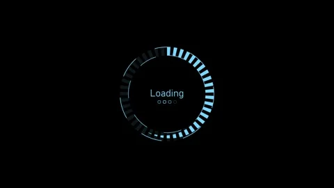 Minimal circular loading indicator and the word loading animation, Waiting .. Stock Footage 340387566