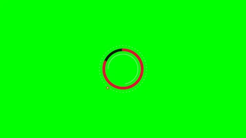 Minimal circular loading indicator with a red segment on green background Stock Footage 340264999