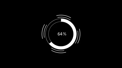 Minimal circular loading progress indicator showing percent modern digital .. Stock Footage 340385337