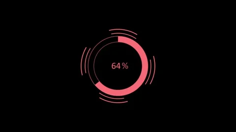 Minimal circular loading progress indicator showing percent modern digital .. Stock Footage 340385340