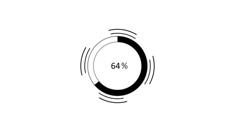 Minimal circular loading progress indicator showing percent modern digital .. Stock Footage 340385346