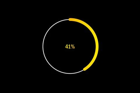 Minimal Circular Loading Progress Indicator Showing 41 Percent with Yellow .. Illustrazione stock