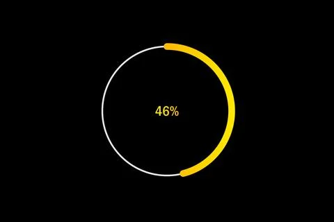 Minimal Circular Loading Progress Indicator Showing 46 Percent with Yellow .. Ilustración de archivo