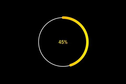 Minimal Circular Loading Progress Indicator Showing 45 Percent with Yellow .. Ilustración de archivo