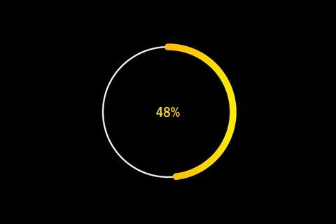 Minimal Circular Loading Progress Indicator Showing 48 Percent with Yellow .. 스톡 일러스트