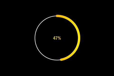Minimal Circular Loading Progress Indicator Showing 47 Percent with Yellow .. Ilustración de archivo