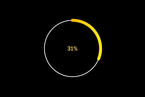 Minimal Circular Loading Progress Indicator Showing 31 Percent with Yellow .. Stock Illustration