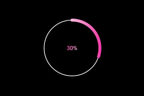 Minimal Circular Loading Progress Indicator Showing 30 Percent with Pink Ac.. Stockillustratie