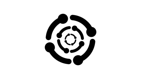 Minimal circular orbit icon with multiple dots animation Vidéo 335541533