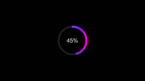 Minimal Circular Progress Animation, Percentage Counter, Loading, Downloadin Video stock 318336477
