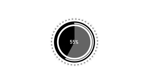 Minimal circular progress indicator showing percentage animation, Modern lo.. Vídeos de archivo 337881693