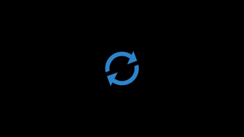 Minimal circular refresh arrow animation on a dark black background.Smooth .. Stock Footage 340408301