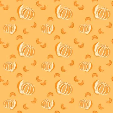 Minimal Citrus Shapes Seamless Pattern Stock Illustration