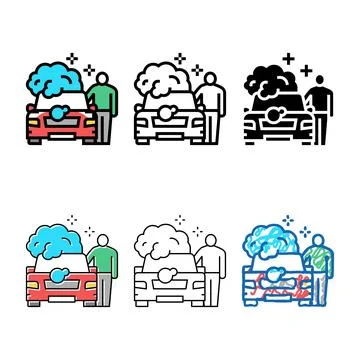 Minimal client car wash color icon vector Ilustración de archivo