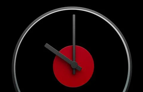Minimal clock 10 O clock black and white 3d illustration イラスト素材
