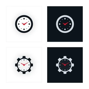 Minimal clock icons Stock Illustration