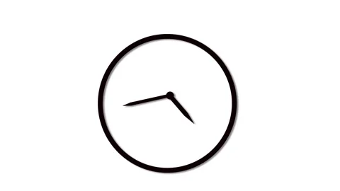 Minimal Clock Time Animation Stock Footage 342833977