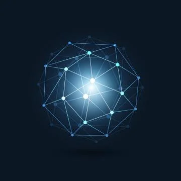 Minimal Cloud Computing, Digital Networks Structure, Telecommunications Concept  Stock Illustration