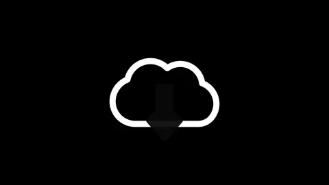 Minimal Cloud Icon White Outline Dark Background Design Stock Footage 332526341