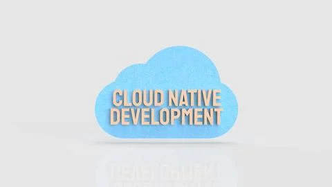 Minimal Cloud Native Software Development Concept Illustration 3d render. Illustrazione stock