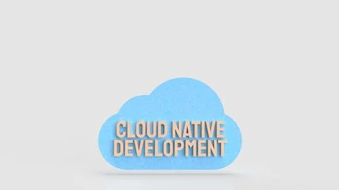 Minimal Cloud Native Software Development Concept Illustration 3d render. Illustrazione stock