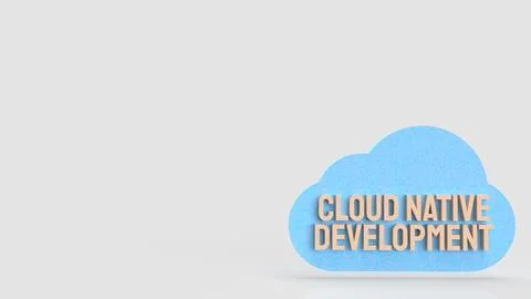 Minimal Cloud Native Software Development Concept Illustration 3d render. Stock Illustration