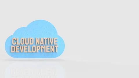 Minimal Cloud Native Software Development Concept Illustration 3d render. Illustrazione stock