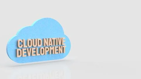 Minimal Cloud Native Software Development Concept Illustration 3d render. Illustrazione stock