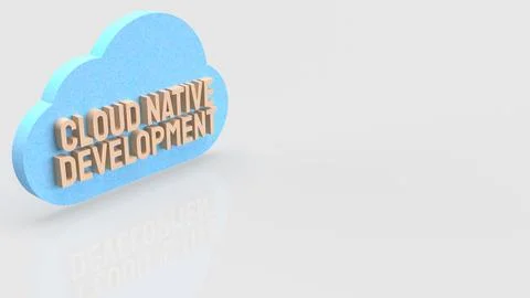 Minimal Cloud Native Software Development Concept Illustration 3d render. Stock Illustration