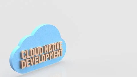 Minimal Cloud Native Software Development Concept Illustration 3d render. Illustrazione stock