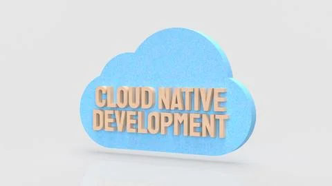 Minimal Cloud Native Software Development Concept Illustration 3d render. Stock Illustration