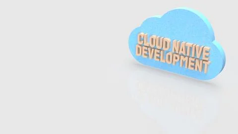 Minimal Cloud Native Software Development Concept Illustration 3d render. Illustrazione stock